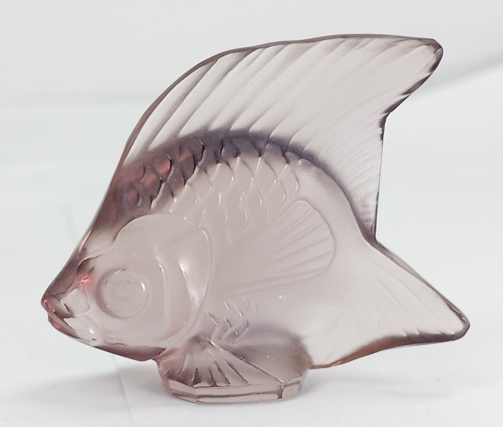 Lalique FISH Angelfish Lovely Shade Of Purple 2" X 2" EXCELLENT CONDITION